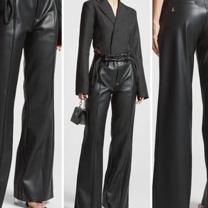 Maniere De Voir faux leather toggle waist pants NWT size 8
